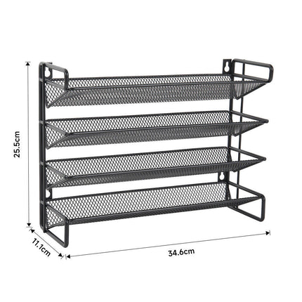 4 Tiers Metal Spice Rack Kitchen Countertop Cupboard Spice Herb Jar Storage Shelf
