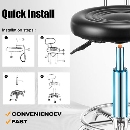 Swivel Stool Round Bar Stool Salon Chair Adjustable 360 Beauty Workshop Office