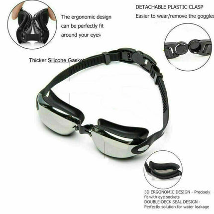 Anti Fog Swimming Goggles UV Glasses Adjustable Earbuds For Men Women  Kids