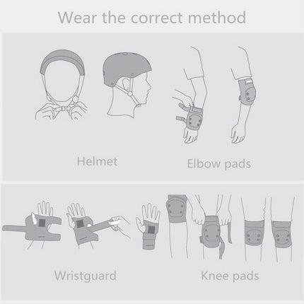 Kids Helmet For 3-10 Years Old Helmet And Knee Pads Set Adjustable Elbow &Wrist