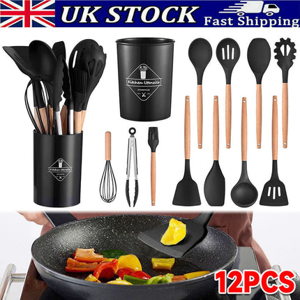 12 piece silicone kitchen utensils set