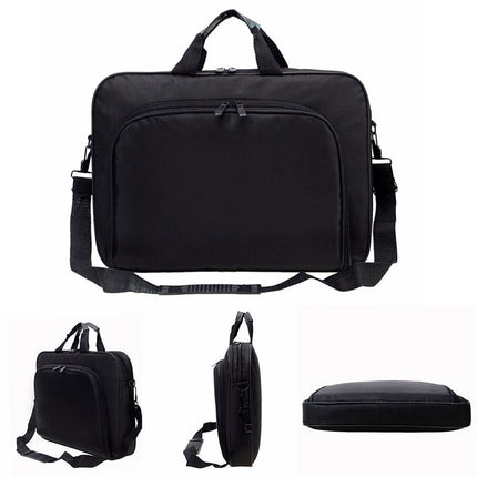 Front and side view of 15.6 inch laptop shoulder bag