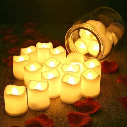 24PCS Led Tea Lights Candles LED FLAMELESS Battery Operated Wedding Party UK