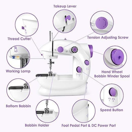 Electric Sewing Machine Portable Multifunctional Household Desktop Sewing UK
