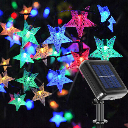 Solar Powered Star Fairy String LED Lights Waterproof Xmas Garden Outdoor Decor
