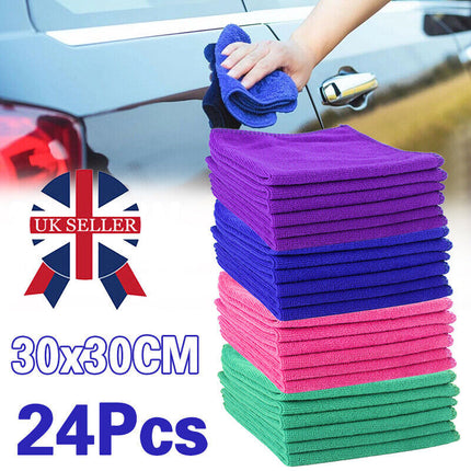 24 pack microfiber cleaning cloths for kitchen and car