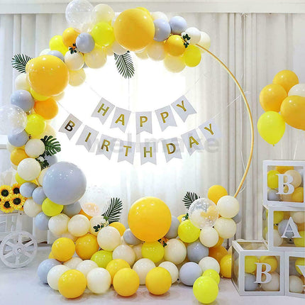 2M Round Hoop Balloon Arch Backdrop Flower Gold Display Stand Frame Wedding New