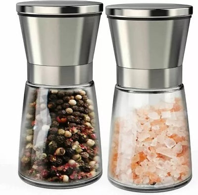 2-piece adjustable pepper and salt grinder set