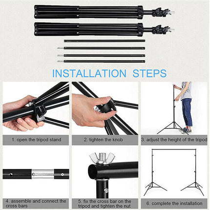 2×3m adjustable backdrop setup with expandable crossbars