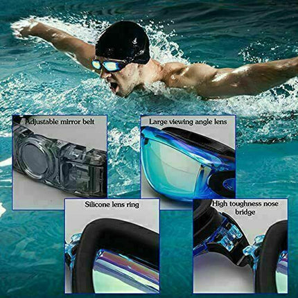 Anti Fog Swimming Goggles UV Glasses Adjustable Earbuds For Men Women  Kids