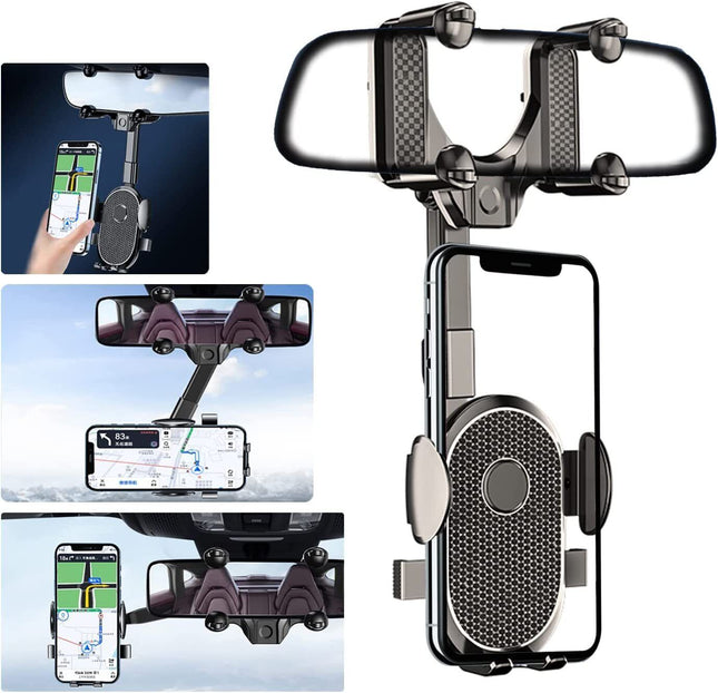 Rotatable And Retractable Car Phone Holder Rearview Mirror 2024 NEW