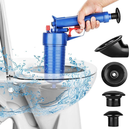 4-in-1 toilet and sink plunger drain unblocker