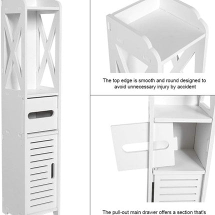 4-tier modern bathroom cabinet with slim design