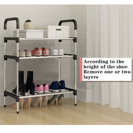 4-tier shoe rack in bedroom setup