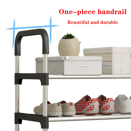 Portable 4-tier shoe rack for home or shop
