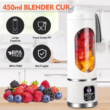 Portable USB Rechargeable Juicer Cup Electric Mixer Blender Smoothie Maker 450ml