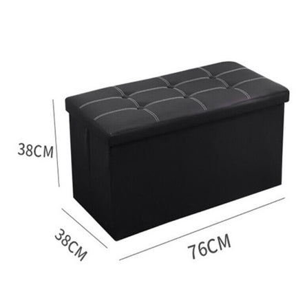 Folding Storage Ottoman Cushion Bench Seat Toy Box 76cm