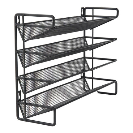 4 Tiers Metal Spice Rack Kitchen Countertop Cupboard Spice Herb Jar Storage Shelf
