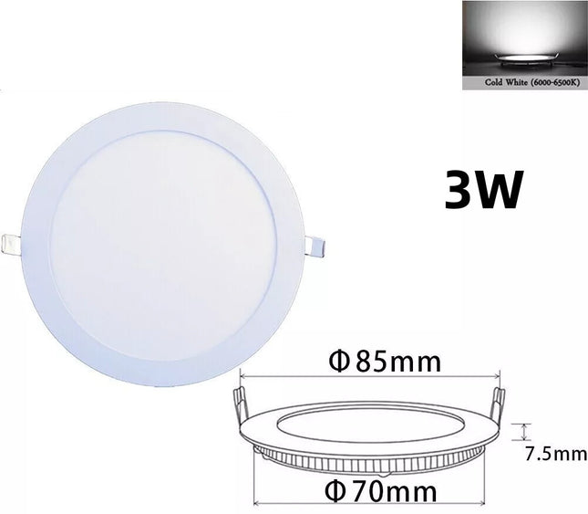 UK Ultra Slim Recessed LED Flat Panel Ceiling Spot Lights Downlights Spotlights