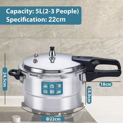 5L aluminium pressure cooker with lid