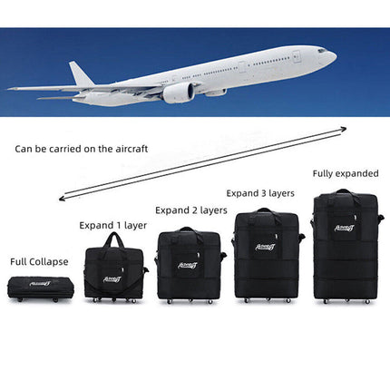 Suitcase with 6 multi-directional spinner wheels