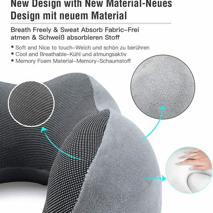 Memory Foam U Shaped Travel Pillow Neck Support Soft Head Rest Car Plane Cushion
