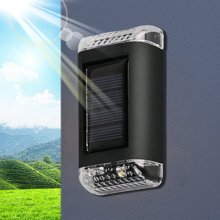 2Pcs Solar Powered Wall Lights Led Super Bright Door Fence Outdoor Garden Lamp White Ligth