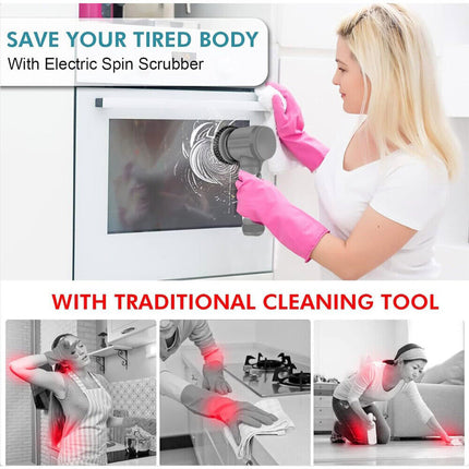 7 interchangeable brush heads electric scrubbing brush