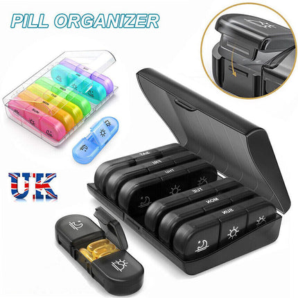 7 day weekly pill organiser box with removable cases