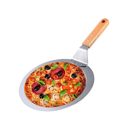 12Inch Stainless Steel Pizza Paddle Peel Bakers BBQ Oven Tray Wooden Handle UK