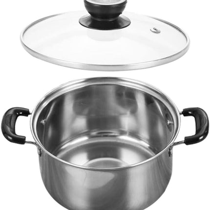 5PCS Stainless Steel Saucepan Induction Cooking Pot Cooker Cookware Kitchen