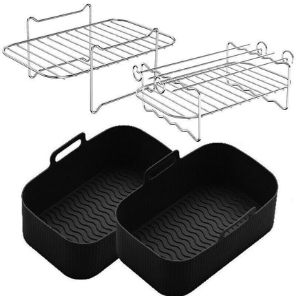 Air Fryer Rack And Grill Rack 8PCS Steel Griller Double Basket Accessories