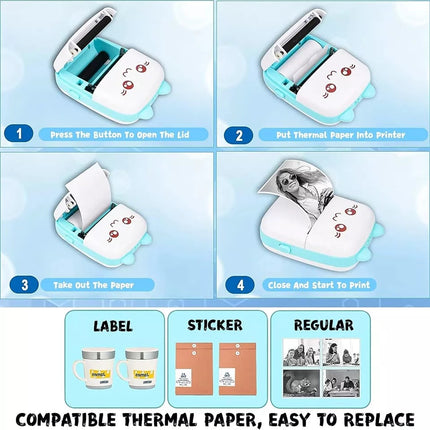 Mini Pocket Thermal Printer Bluetooth Mobile Phone Photos Label Printing Machine