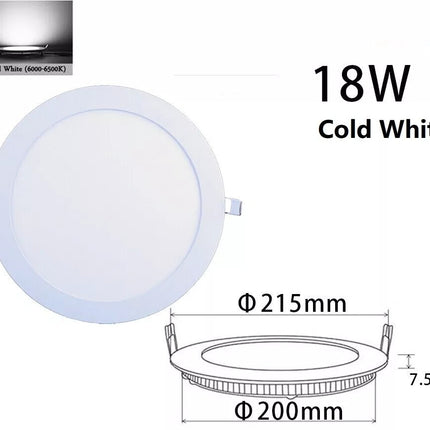 UK Ultra Slim Recessed LED Flat Panel Ceiling Spot Lights Downlights Spotlights
