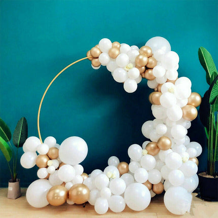 2M Round Hoop Balloon Arch Backdrop Flower Gold Display Stand Frame Wedding New