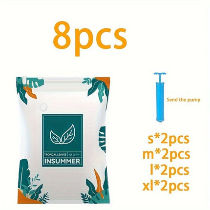 8pcs vacuum compression storage bags for clothes and blankets set