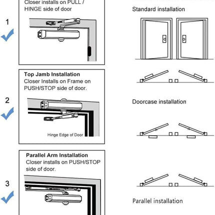 25-45KG Heavy Duty FIRE RATED Overhead Door Closer Opener Softs Close Adjustable