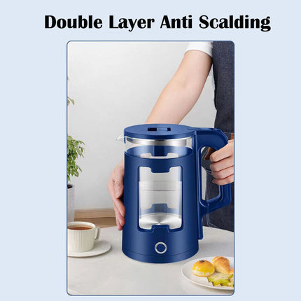 Double layer anti scalding electric glass kettle used in modern kitchen