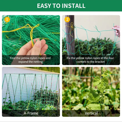 Plant Trellis Pergolas, Heavy-Duty Polyester Grow Net, Garden Trellis Netting With Square Mesh For Climbing Plants, Vegetables,