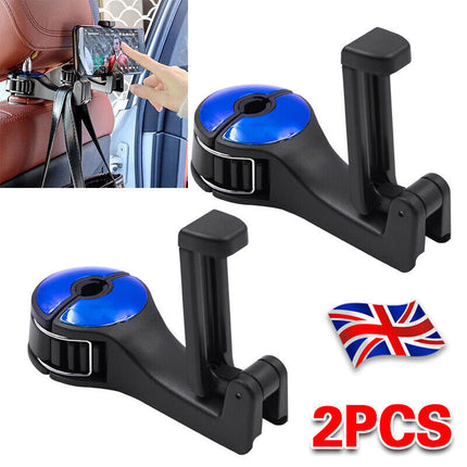 2X Car Seat Back Hooks Bag Storage Headrest Hook Hanger Phone Holder Bracket UK