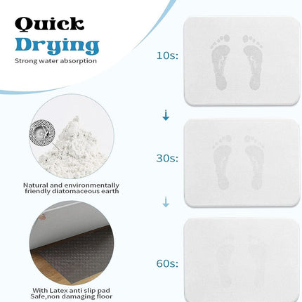 Absorbent diatomaceous earth bath mat surface