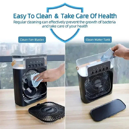 Adjustable airflow mini air conditioner fan