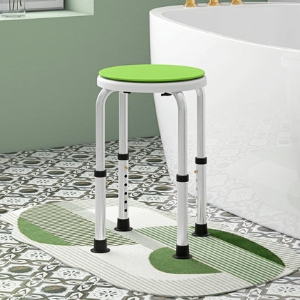 Height adjustable shower chair with aluminium frame