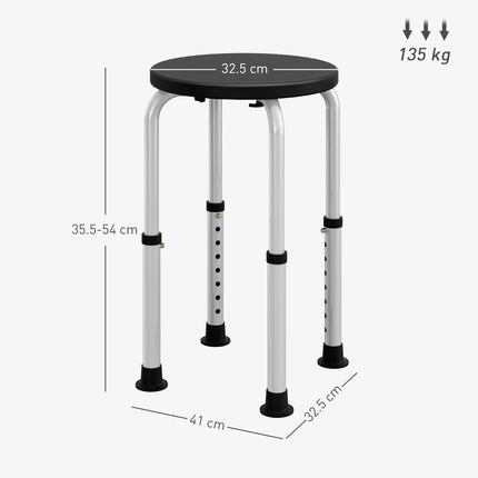 Aluminium bath chair with adjustable height