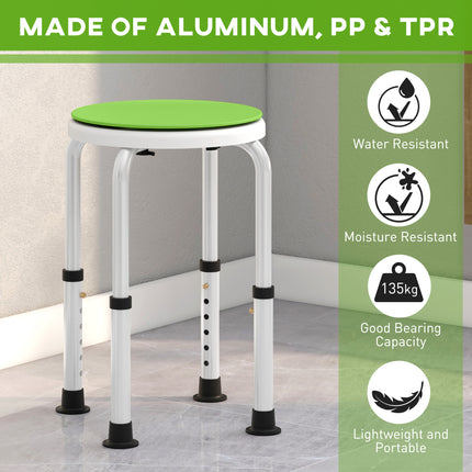 Lightweight aluminium shower stool
