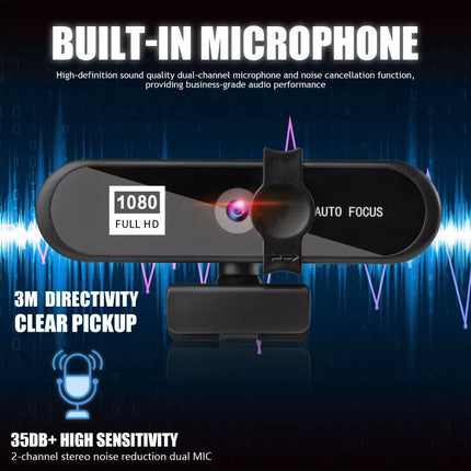 Full HD 1080P USB Webcams Camera Auto Focus With Microphone For PC Laptop Live