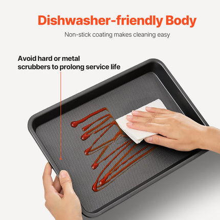 Baking pans with heat resistant silicone handles