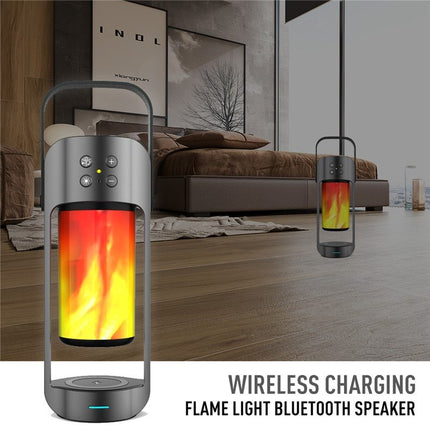 Bamboo woven flame light speaker