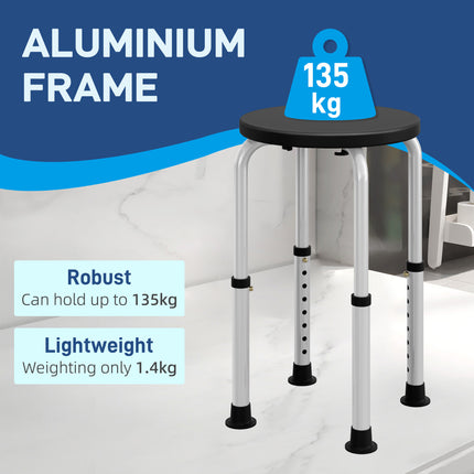 Bath stool with non slip suction feet