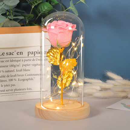 Battery powered eternal rose LED lamp